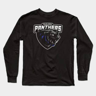 Wakanda Panthers (Black Print) Long Sleeve T-Shirt